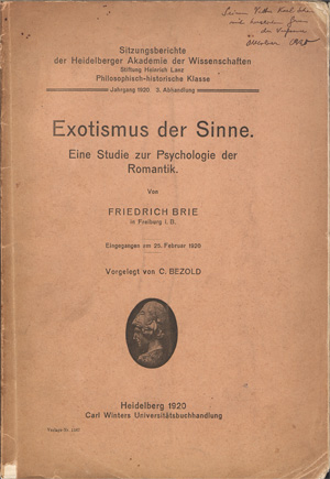 Lot 256, Auction  128, Brie, Friedrich, Exotismus der Sinne +Eigenh. Brief m. U. des Verfassers