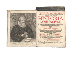Lot 288, Auction  128, Franz, Wolfgang, Historia animalium, in qua plerorumque animalium praecipuae proprietatis ad usum eikonologikon (graece) breviter accommodantur