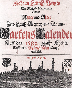 Lot 318, Auction  128, Voigt, Johann Heinrich, Neuer und alter Zeit-Hauß-Artzney- und Baum-Gartens-Calender auff das 1689