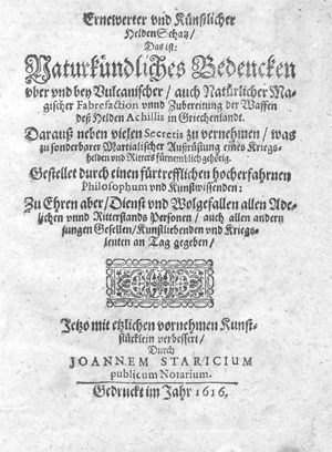 Lot 390, Auction  128, Staricius, Johannes, Naturkündliches Bedencken
