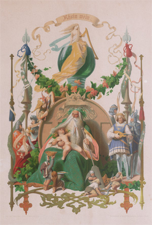 Lot 399, Auction  128, Bardtenschlager und Schroedter, Adolf, Die vier Hauptgetränke. (Champagner, Rheinwein, Maiwein, Punsch)