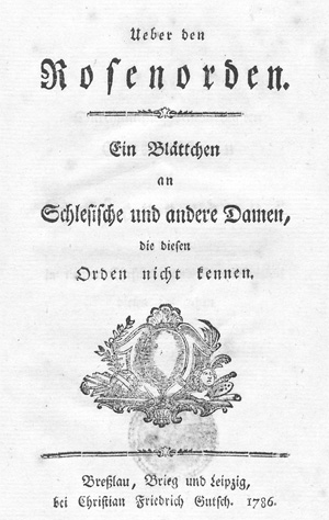 Lot 434, Auction  128, Haugwitz, Christian Heinrich Curt von, Ueber den Rosenorden