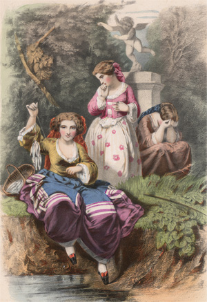 Lot 446, Auction  128, Wentzel, Fr., 4 kolorierte Kreidelithographien mit farbigem Tondruck