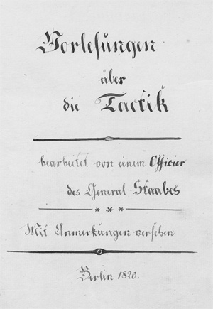 Lot 453, Auction  128, Tiedemann Carl Ludwig Heinrich von, Vorlesungen über die Tactik, Dt. Hs. auf Papier. Berlin 1820