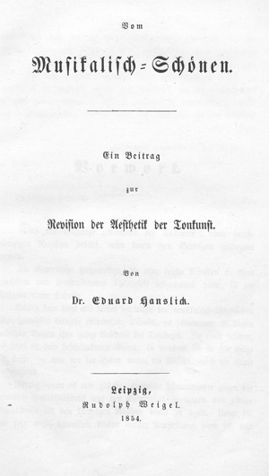 Lot 457, Auction  128, Hanslick, Eduard, Vom Musikalisch-Schönen