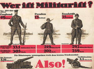 Lot 483, Auction  128, Wer ist Militarist?, Illustriertes Propagandaplakat im Mehrfarbendruck
