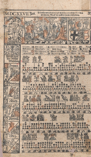 Lot 487, Auction  128, Augsburger Bauernkalender, 1627. Fragment eines Einblattdrucks
