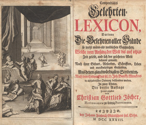 Lot 538, Auction  128, Jöcher, Christian Gottlieb, Compendiöses Gelehrten-Lexicon