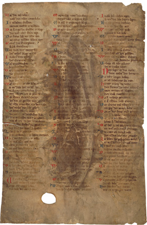Lot 1002, Auction  128, Nibelungenklage, Fragment aus des Epilog-Epos des Nibelungenliedes.  Mittelhochdeutsche Handschrift auf Pergament