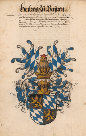 Los 1013 - Nürnberger Wappenbuch - Deutsche Handschrift auf Papier mit zahlreichen Wappenmalereien - 1 - thumb