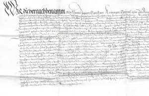 Lot 1015, Auction  128, Johann Egolff von Knöringen und Augsburg, Erbschaftsurkunde, das Stift zu Edelstetten betreffend. Deutsche Handschrift auf Pergament. 