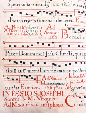 Lot 1017, Auction  128, Antiphonale, desanctis in festo S. Andreae Apostoli ad primas vesperas antiphonae