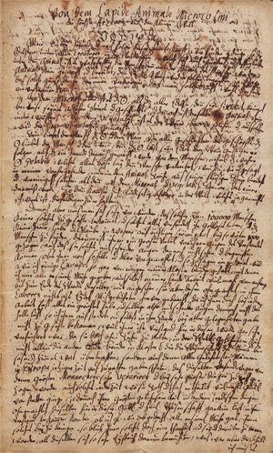 Lot 1021, Auction  128, Alchemistische Sammelhandschrift, Von dem Lapide Animale