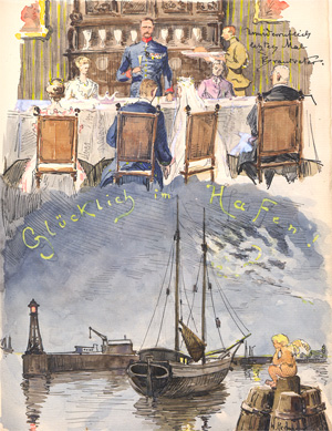 Lot 1027, Auction  128, Gästebuch der Familie von Schimmelmann, Mit 4 Aquarellen