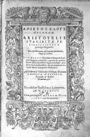 Lot 1044, Auction  128, Aristoteles, Organum, hoc est libri omnes ad Logicam pertinentes