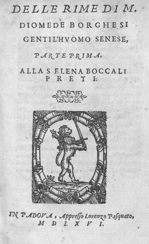Lot 1061, Auction  128, Borghesi, Diomede, Delle rime. Parte I-VI. [und:] Del secondo libro delle rime 