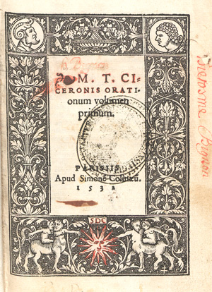 Lot 1072, Auction  128, Cicero, Marcus Tullius, Orationum volumen primum