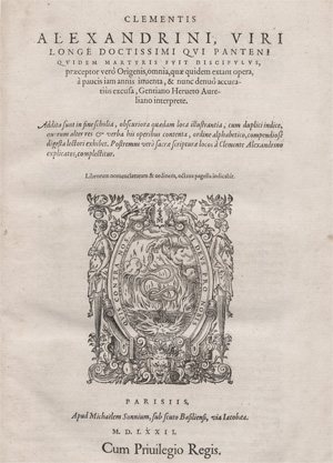 Lot 1073, Auction  128, Clemens von Alexandria, Omnia, quae quidem extant opera