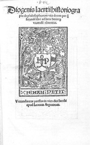 Lot 1074, Auction  128, Diogenes Laertius, De philosophorum vita decem