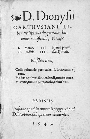 Lot 1075, Auction  128, Dionysius der Kartäuser, Liber utilissimus, de quatuor hominis novißimis