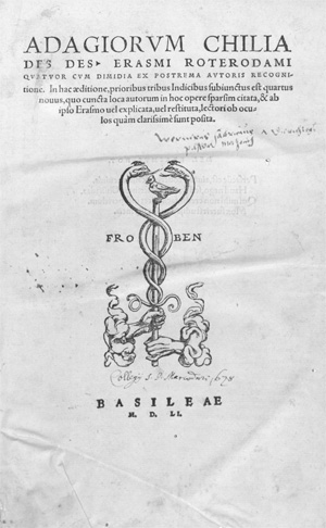 Lot 1081, Auction  128, Erasmus von Rotterdam, Desiderius, Adagiorum chiliades 