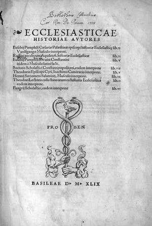 Lot 1084, Auction  128, Eusebius Caesariensis, Ecclesiasticae historiae autores