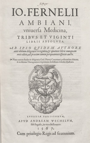 Lot 1086, Auction  128, Fernel, Jean, Universa Medicina. Tribus et viginti libris absoluta