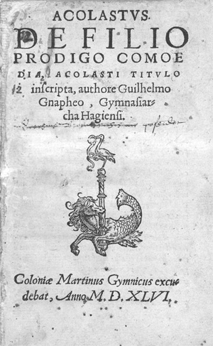 Lot 1088, Auction  128, Gnapheus, Wilhelm, Acolastus