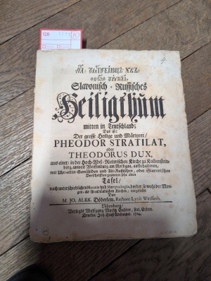 Los 1171 - Doederlein, Johann Alexander - Slavonisch-Russisches Heiligthum mitten in Teutschland - 1 - thumb