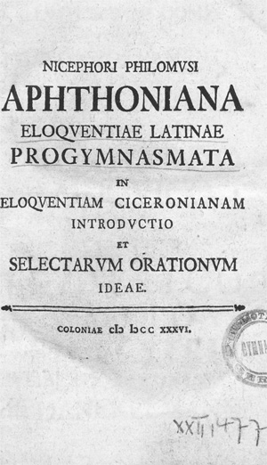Lot 2007, Auction  128, Aphthonios von Antiochia, Progymnasmata