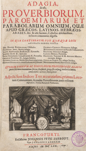 Lot 2028, Auction  128, Erasmus von Rotterdam, Desiderius, Adagia, id est; Proverbiorum, paroemiarum et parabolarum omnium