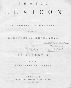 Lot 2114, Auction  128, Photios I., Lexicon e duobus apographis