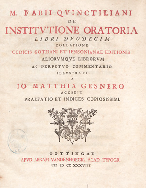 Lot 2120, Auction  128, Quintilianus, Marcus Fabius, De institutione oratoria