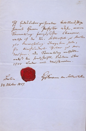 Los 2361a - Hoffmann von Fallersleben, Heinrich - Eigenhändige Vollmacht für Otto Jahn.1857 - 0 - thumb