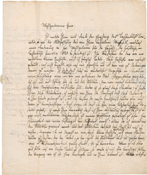 Los 2362 - Huber, Therese - Brief an den Verleger Engelmann sowie ein Gedichtmanuskript. 1819 - 0 - thumb