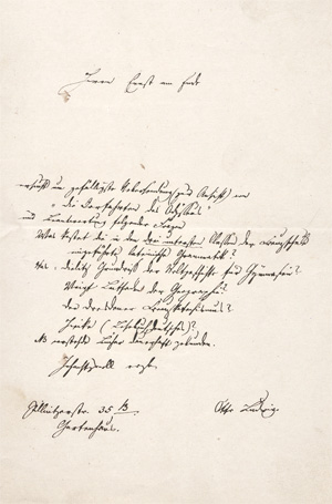 Los 2371 - Ludwig, Otto - Brief an den Buchhändler Ernst am Ende. Um 1855 - 0 - thumb