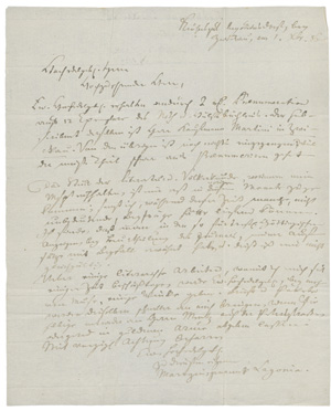 Los 2375 - Martyni-Lagonia, Johann Aloysius - Brief an den Verleger Göschen. 1786 - 0 - thumb