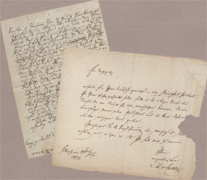 Los 2388 - Müller, Karl Ludwig Methusalem - Brief an einen Schriftsteller + Beigabe. 1827 - 0 - thumb
