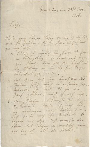 Los 2423 - Schubart, Christian Friedrich Daniel - Brief als Gefangener auf dem Hohenasperg an seine Frau. 1786 - 0 - thumb