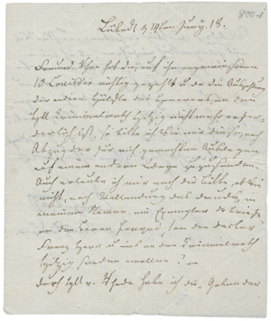 Los 2432 - Tarnow, Fanny - Brief an den Buchhändler Enslin über ihr Reisebuch. 1818 - 0 - thumb