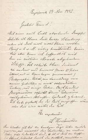 Los 2433 - Thorsteinsson, Steingrimur - Deutscher Brief aus Reykjavik an einen Freund. 1882 - 0 - thumb
