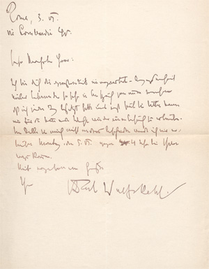 Los 2434 - Wolfskehl, Karl - Brief aus Rom an einen Herrn. 1934? - 0 - thumb