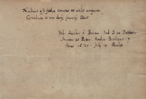 Los 2441 - Brunn, Johann Jakob von - Albumblatt Basel 1627 - 0 - thumb