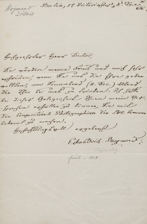 Los 2445 - Du Bois-Reymond, Emil - Brief mit Einladung an einen Kollegen. 1866. - 0 - thumb