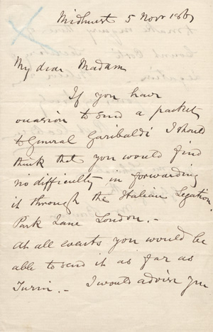 Los 2465 - Cobden, Richard - Brief an Madame Schwabe. 1861 - 0 - thumb