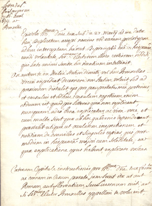 Los 2484 - Prielmeyer von Priel, Corbinian Reichsfreiherr - Brief aus der Statthalterschaft in  Brüssel. 1694 - 0 - thumb