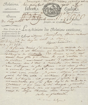 Los 2489 - Talleyrand, Charles Maurice de - Brief an die Kommission der Zivil-Hospiz-Verwaltung von Paris. 1801 - 0 - thumb