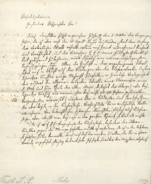 Los 2504 - Füssli, Johann Rudolf - Brief an einen Lexikographen. Zürich 1779 - 0 - thumb