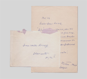Lot 2607, Auction  128, Benn, Gottfried, Brief an Walter Lennig. 1956