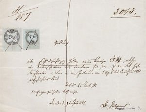 Lot 2618, Auction  128, Gutzkow, Karl, Tantième-Quittung für das Wiener Burgtheater. 1861